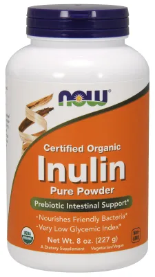 NOW Supplements Inulin Prebiotic Pure Powder, Organic - 8 oz.