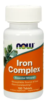 NOW Supplements Iron Complex Vegetarian - 100 Tablets