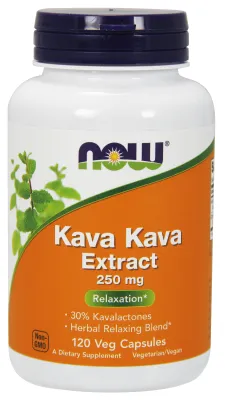 NOW Supplements Kava Kava Extract 250 mg - 120 Veg Capsules