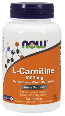 NOW Supplements L-Carnitine 1000 mg - 50 Tablets