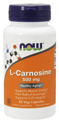 NOW Supplements L-Carnosine 500 mg - 50 Veg Capsules