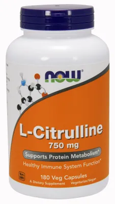 NOW Supplements L-Citrulline 750 mg - 180 Capsules