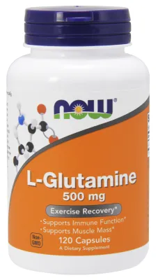 NOW Supplements L-Glutamine 500 mg - 120 Veg Capsules