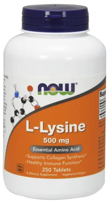 NOW Supplements L-Lysine 500 mg - 250 Tablets