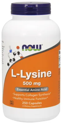 NOW Supplements L-Lysine 500 mg - 250 Veg Capsules