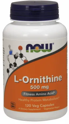 NOW Supplements L-Ornithine 500 mg - 120 Veg Capsules