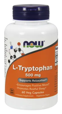 NOW Supplements L-Tryptophan 500 mg - 60 Veg Capsules