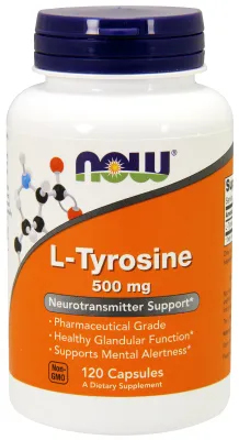 NOW Supplements L-Tyrosine 500 mg - 120 Capsules