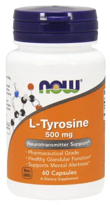 NOW Supplements L-Tyrosine 500 mg - 60 Capsules