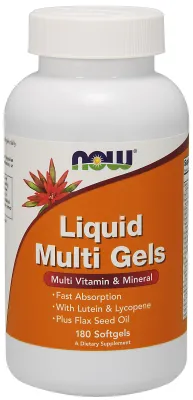 NOW Supplements Liquid Multi Gels - 180 Softgels