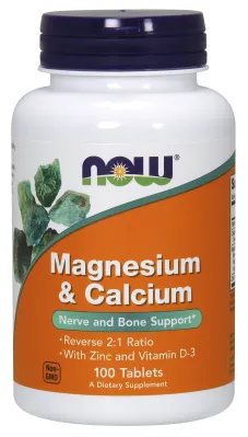 NOW Supplements Magnesium & Calcium - 100 Tablets