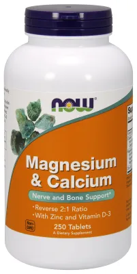 NOW Supplements Magnesium & Calcium - 250 Tablets