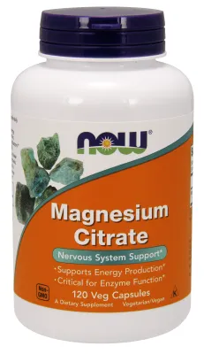 NOW Supplements Magnesium Citrate - 120 Veg Capsules