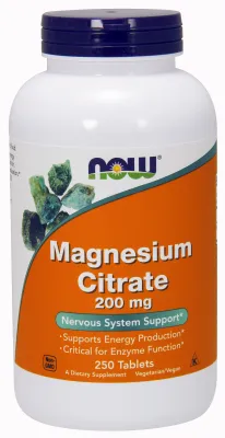 NOW Supplements Magnesium Citrate 200 mg - 250 Tablets
