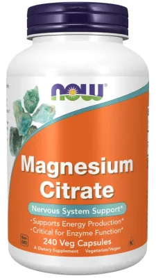 NOW Supplements Magnesium Citrate - 240 Veg Capsules