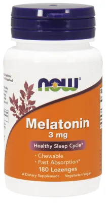 NOW Supplements Melatonin 3 mg Chewable - 180 Lozenges