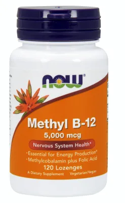 NOW Supplements Methyl B-12 5,000 mcg - 120 Lozenges