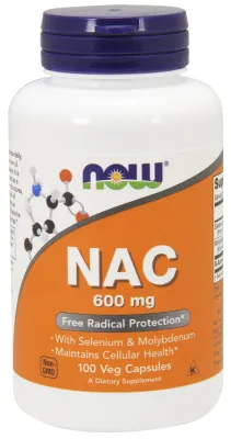 NOW Supplements NAC 600 mg - 100 Veg Capsules