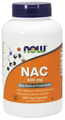 NOW Supplements NAC 600 mg - 250 Veg Capsules