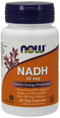 NOW Supplements NADH 10 mg - 60 Veg Capsules