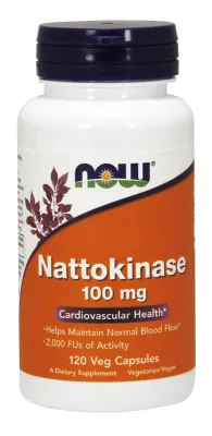 NOW Supplements Nattokinase 100 mg - 120 Veg Capsules
