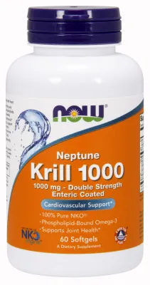 NOW Supplements Neptune Krill, Double Strength 1000 mg - 60 Softgels