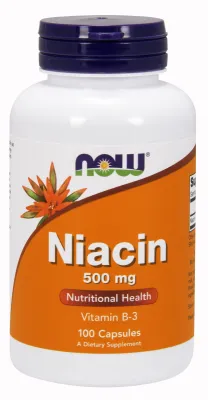 NOW Supplements Niacin 500 mg - 100 Capsules