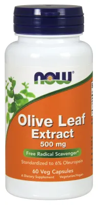 NOW Supplements Olive Leaf Extract 500 mg - 60 Veg Capsules