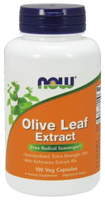 NOW Supplements Olive Leaf Extract Extra Strength - 100 Veg Capsules