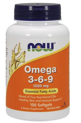 NOW Supplements Omega 3-6-9 1000 mg - 100 Softgels