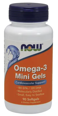 NOW Supplements Omega-3 Mini Gels - 90 Softgels