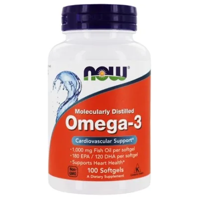 NOW Supplements Omega-3, Molecularly Distilled - 100 Softgels