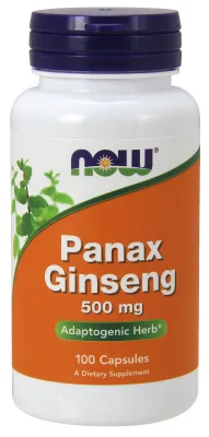 NOW Supplements Panax Ginseng 500 mg - 100 Veg Capsules
