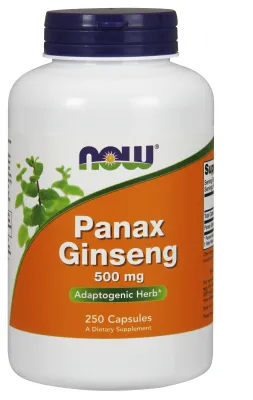 NOW Supplements Panax Ginseng 500 mg - 250 Veg Capsules
