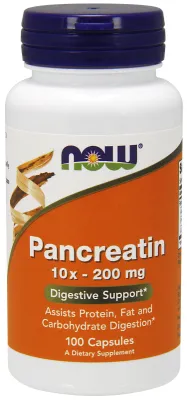 NOW Supplements Pancreatin 2000 - 100 Capsules