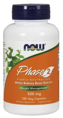 NOW Supplements Phase 2 500 mg - 120 Veg Capsules