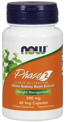 NOW Supplements Phase 2 500 mg - 60 Veg Capsules