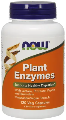 NOW Supplements Plant Enzymes - 120 Veg Capsules