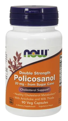 NOW Supplements Policosanol, Double Strength 20 mg - 90 Veg Capsules