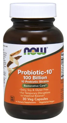 NOW Supplements Probiotic-10 100 Billion - 30 Veg Capsules