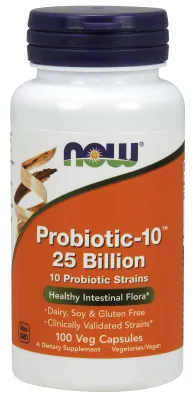 NOW Supplements Probiotic-10 25 Billion - 100 Veg Capsules