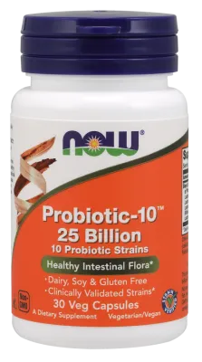 NOW Supplements Probiotic-10 25 Billion - 30 Veg Capsules