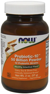 NOW Supplements Probiotic-10 50 Billion Powder - 2 oz.