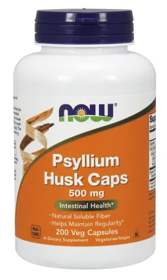 NOW Supplements Psyllium Husk 500 mg - 200 Veg Capsules