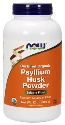 NOW Supplements Psyllium Husk Powder, Organic - 12 oz.