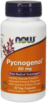 NOW Supplements Pycnogenol 60 mg - 50 Veg Capsules
