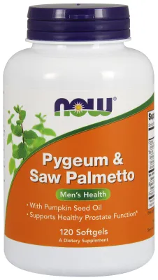 NOW Supplements Pygeum & Saw Palmetto - 120 Softgels