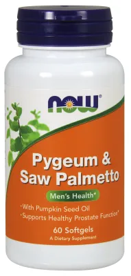 NOW Supplements Pygeum & Saw Palmetto - 60 Softgels