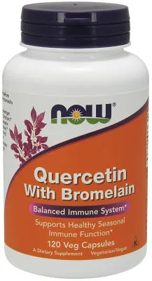NOW Supplements Quercetin with Bromelain - 120 Veg Capsules