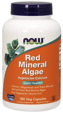 NOW Supplements Red Mineral Algae - 180 Veg Capsules